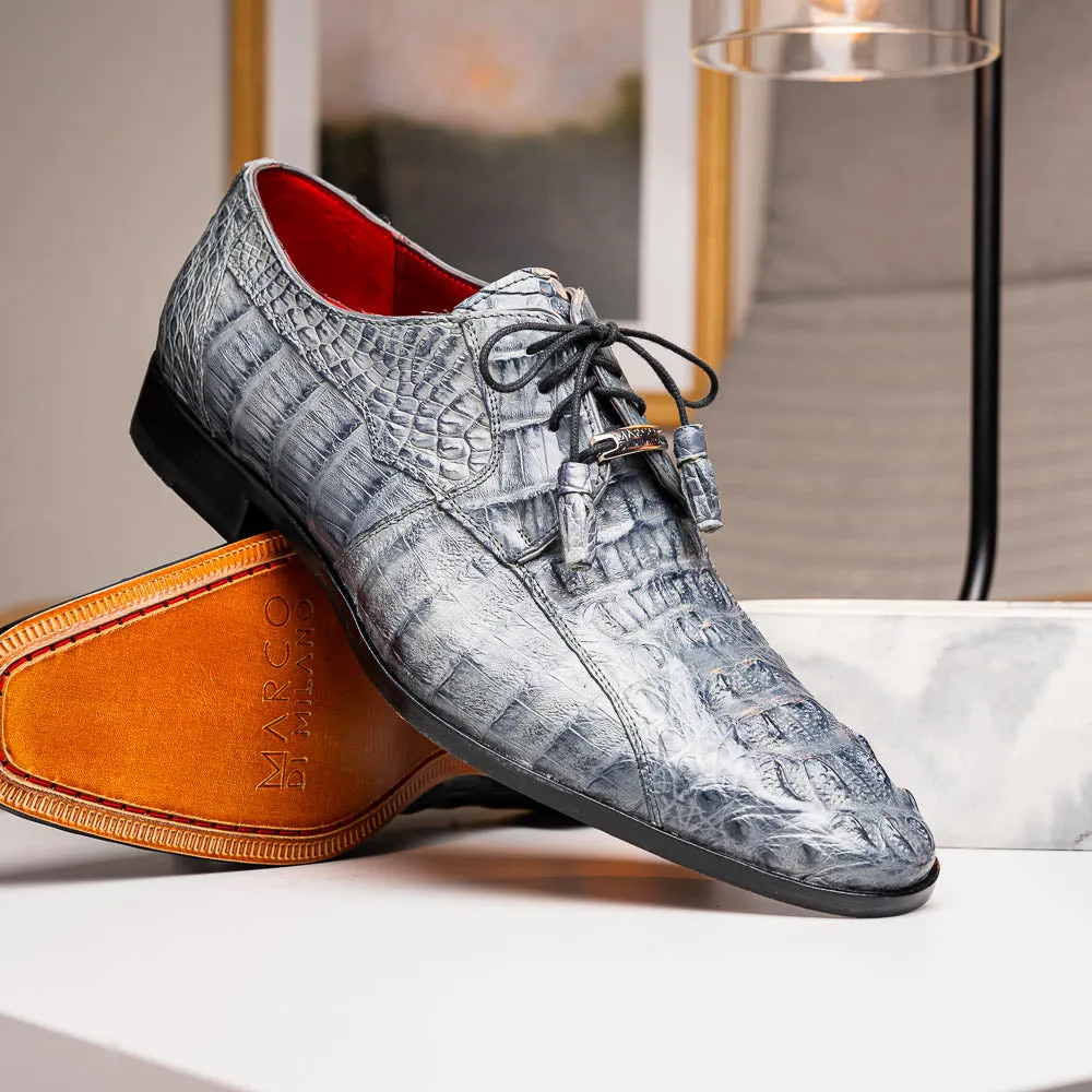 Marco Di Milano Tulum in Grey Caiman Crocodile Derby Shoes