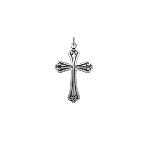 Matte Antique-Finish Cross Pendant (Silver)