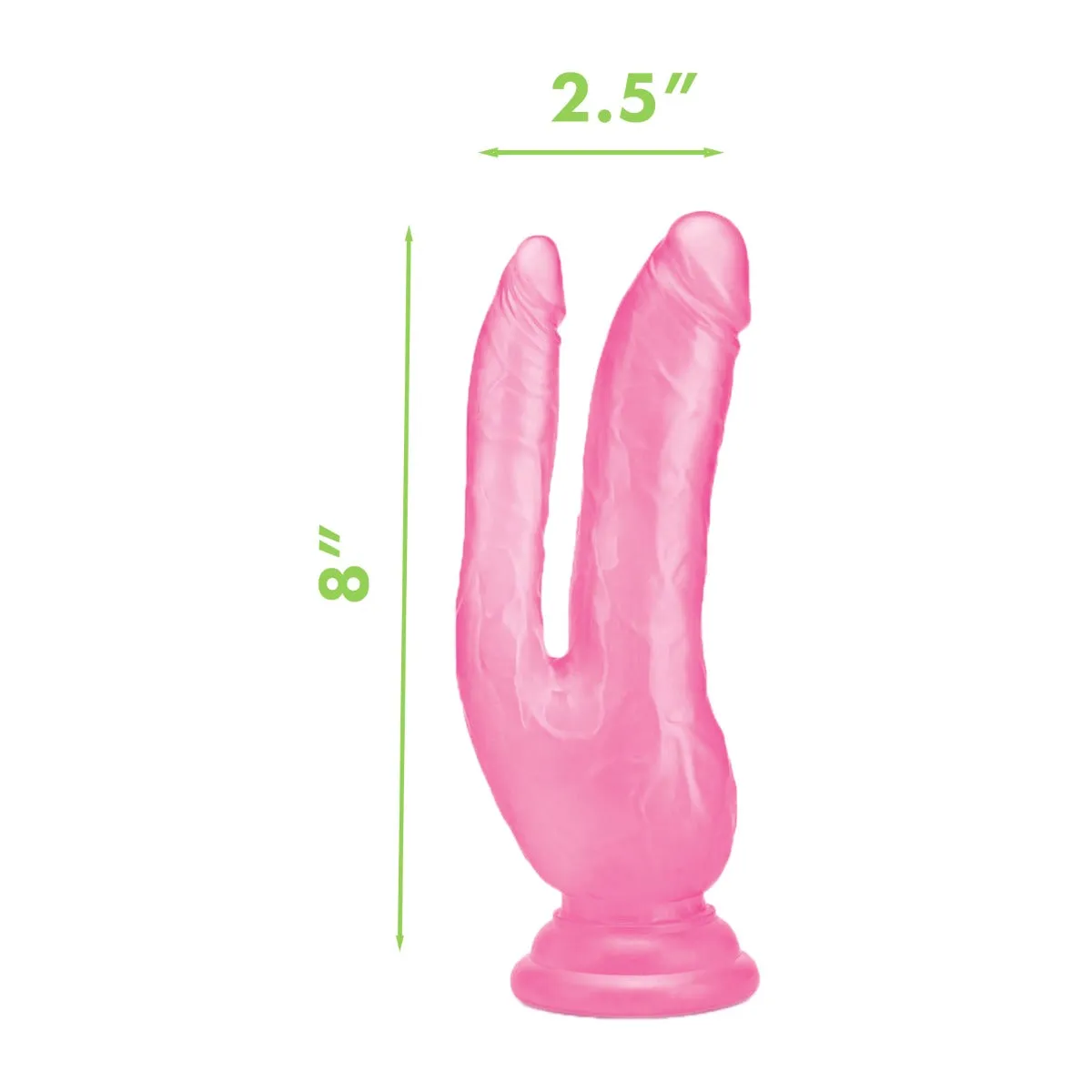 Me You Us Ultra Cock Pink Jelly Double Penetrator Dildo (8") - Suction Cup Dildo