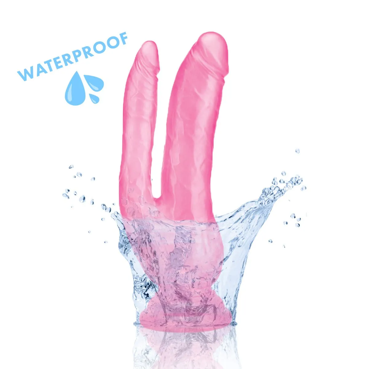 Me You Us Ultra Cock Pink Jelly Double Penetrator Dildo (8") - Suction Cup Dildo