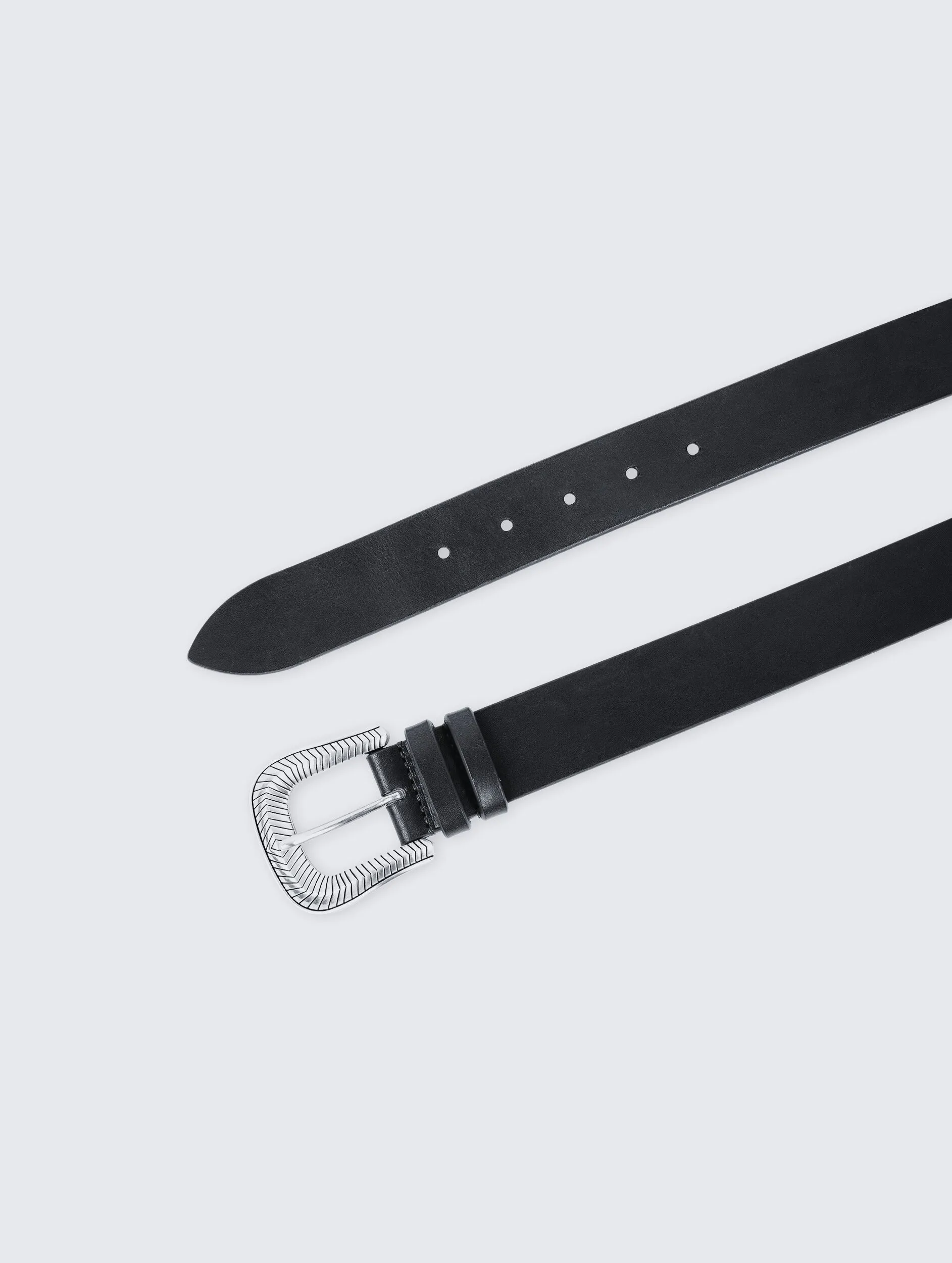 Medium belt in black leather