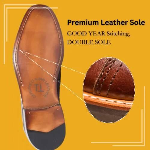 MICHAEL Monk Double Strap with WingTip, Handcrafted in Hand Patina Leather