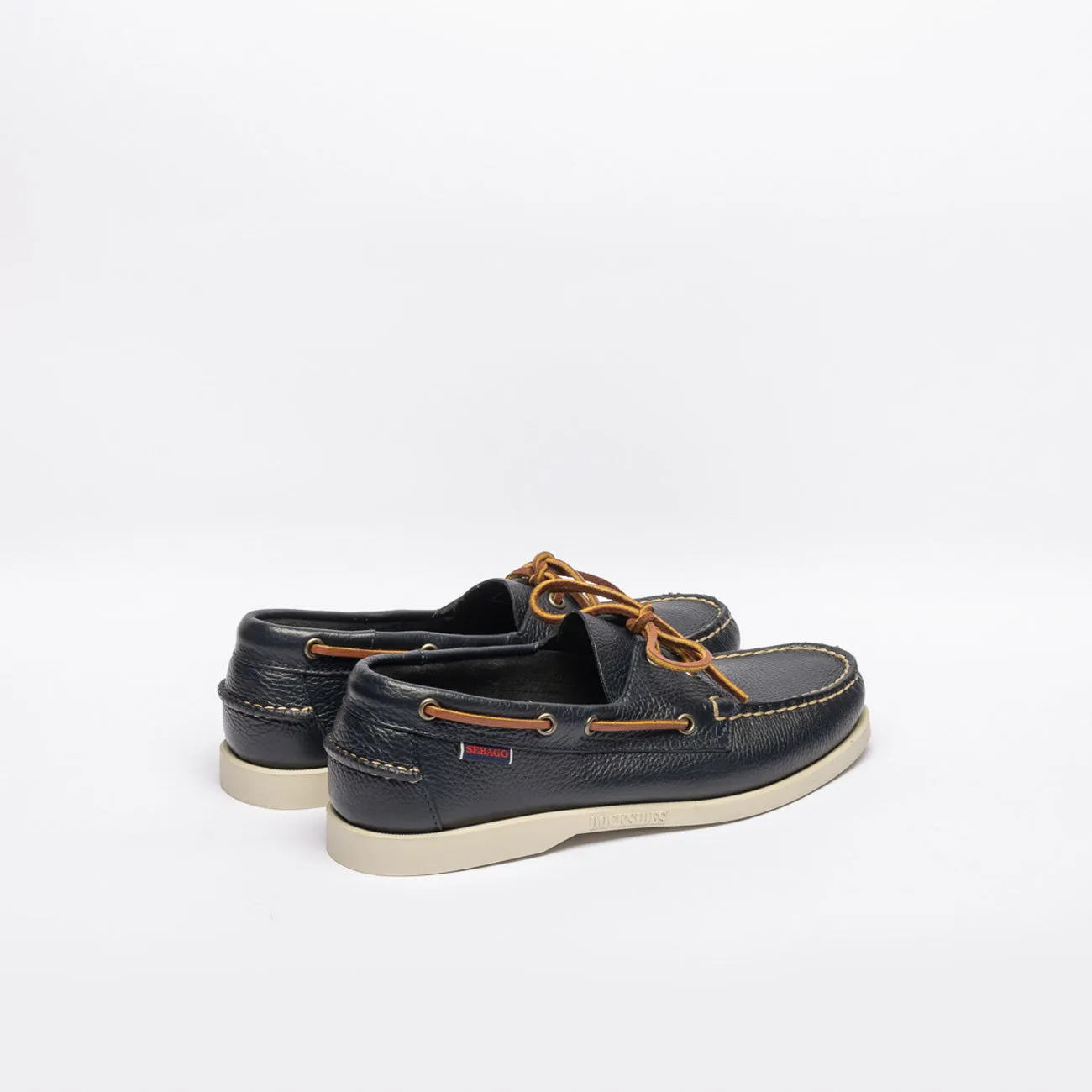 Mocassino da barca Sebago Portland Martellato in pelle blu