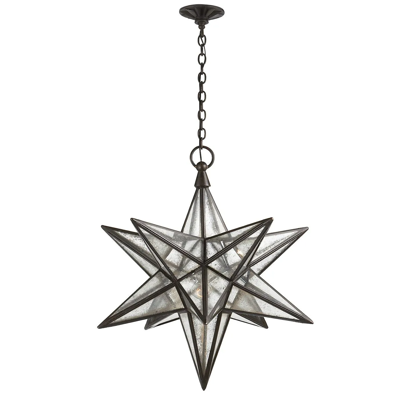 Moravian Large Star Lantern in Aged Iron