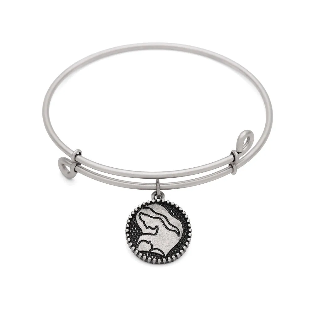 Mother, Bangle Antique Silver Color Finish