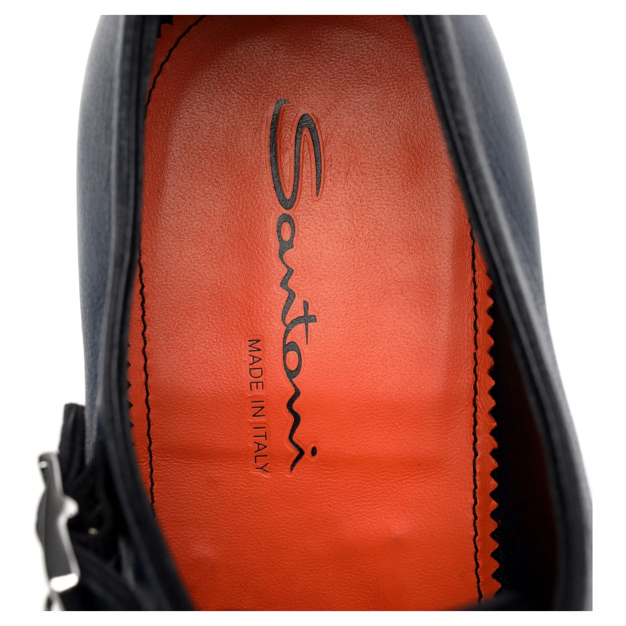 Navy Blue Leather Double Monk Strap UK 7