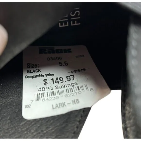 NEW Eileen Fisher Women's Lark Wedge Heel Booties Nubuck Black Leather Size 5.5