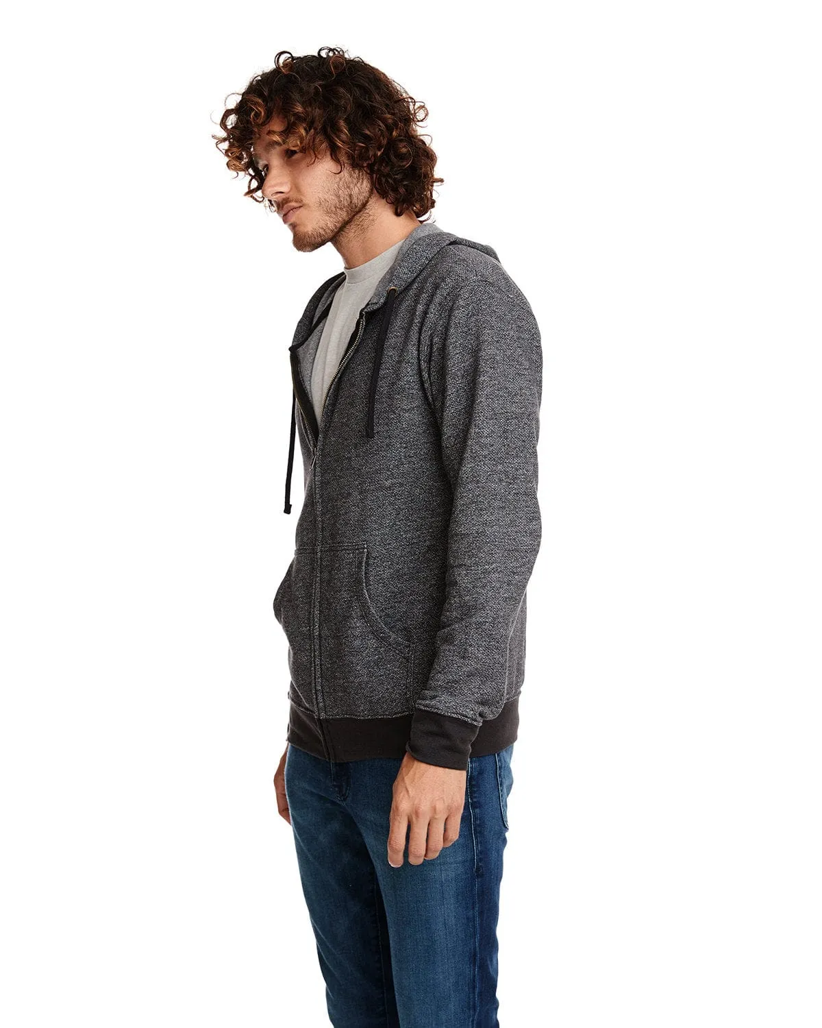 Next Level Unisex Denim Fleece Full-Zip Hoodie