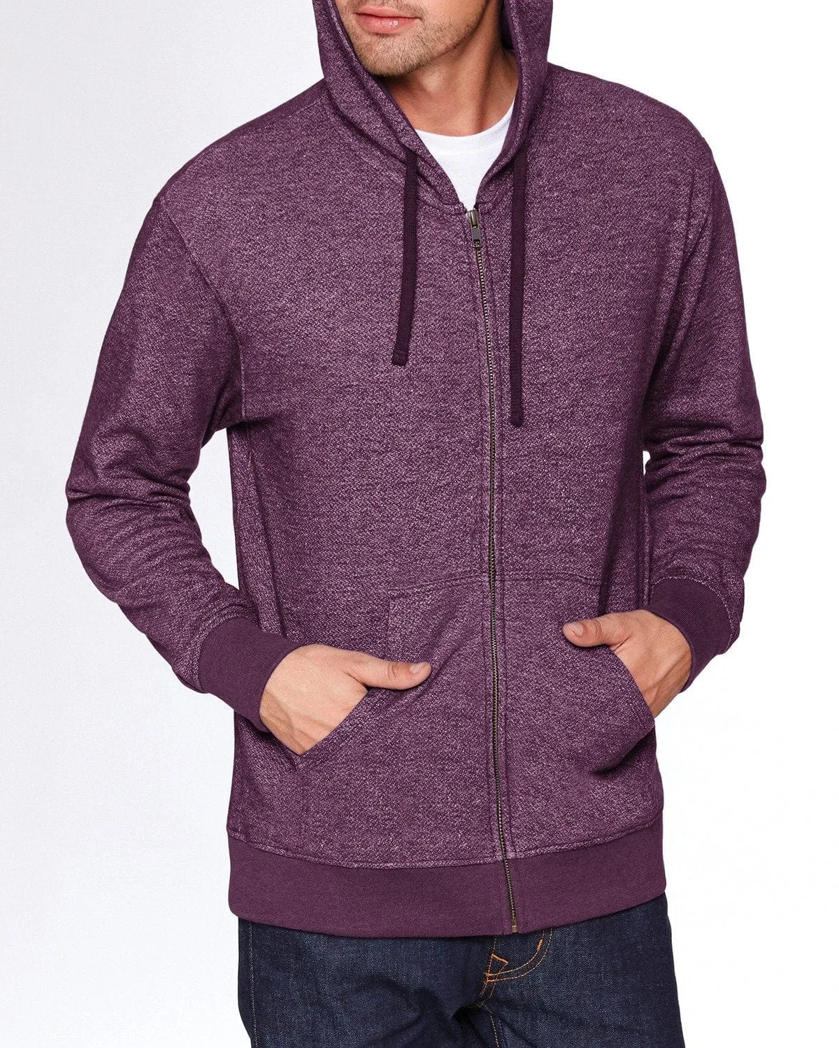 Next Level Unisex Denim Fleece Full-Zip Hoodie