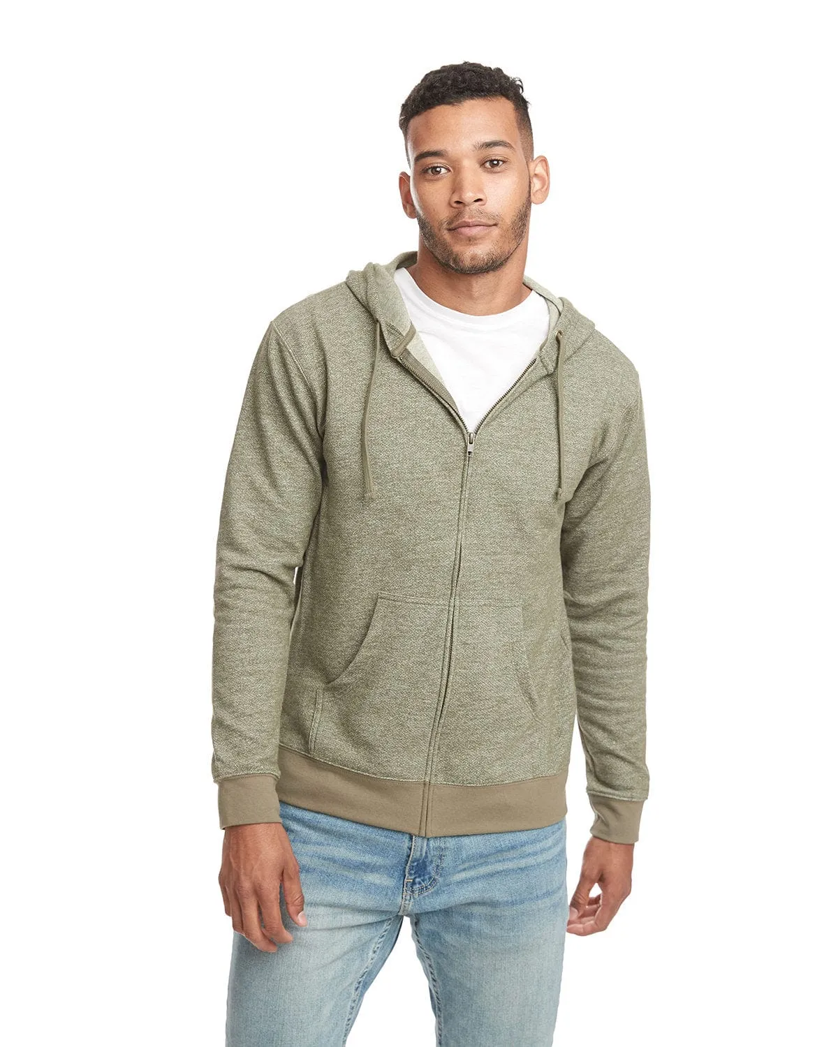 Next Level Unisex Denim Fleece Full-Zip Hoodie