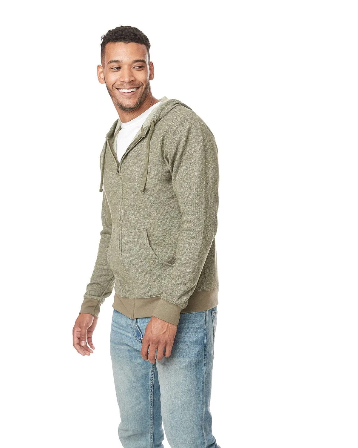 Next Level Unisex Denim Fleece Full-Zip Hoodie