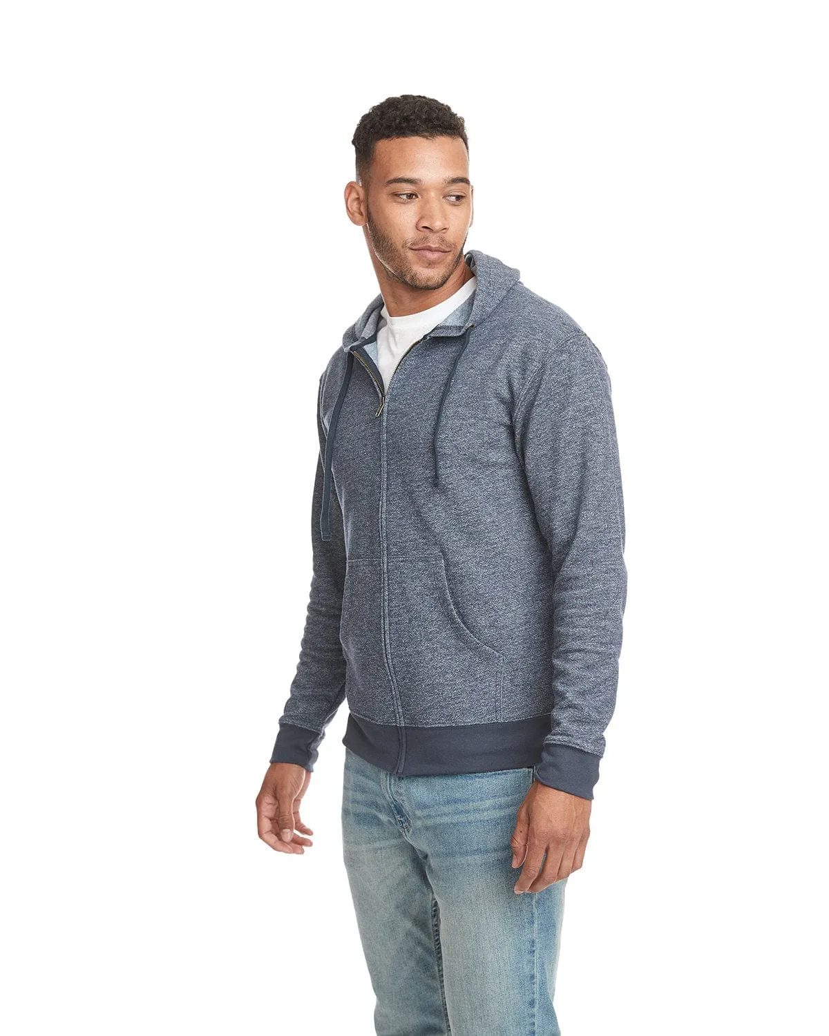 Next Level Unisex Denim Fleece Full-Zip Hoodie