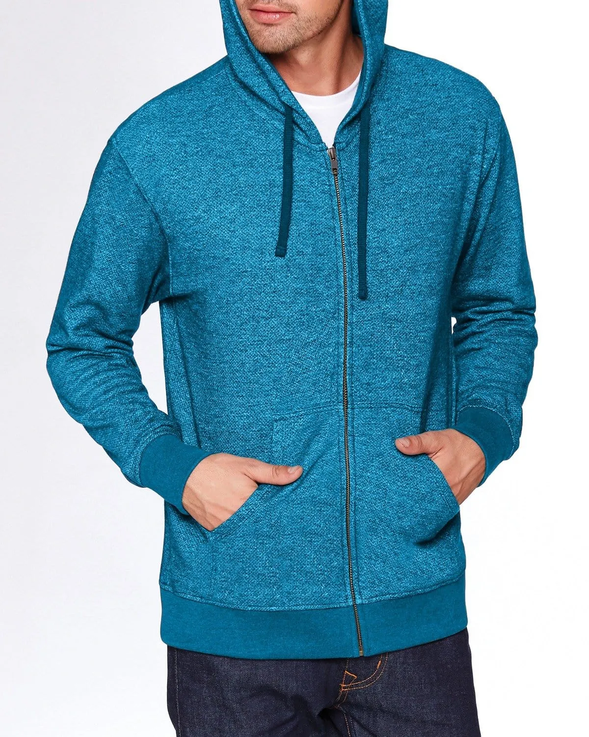 Next Level Unisex Denim Fleece Full-Zip Hoodie