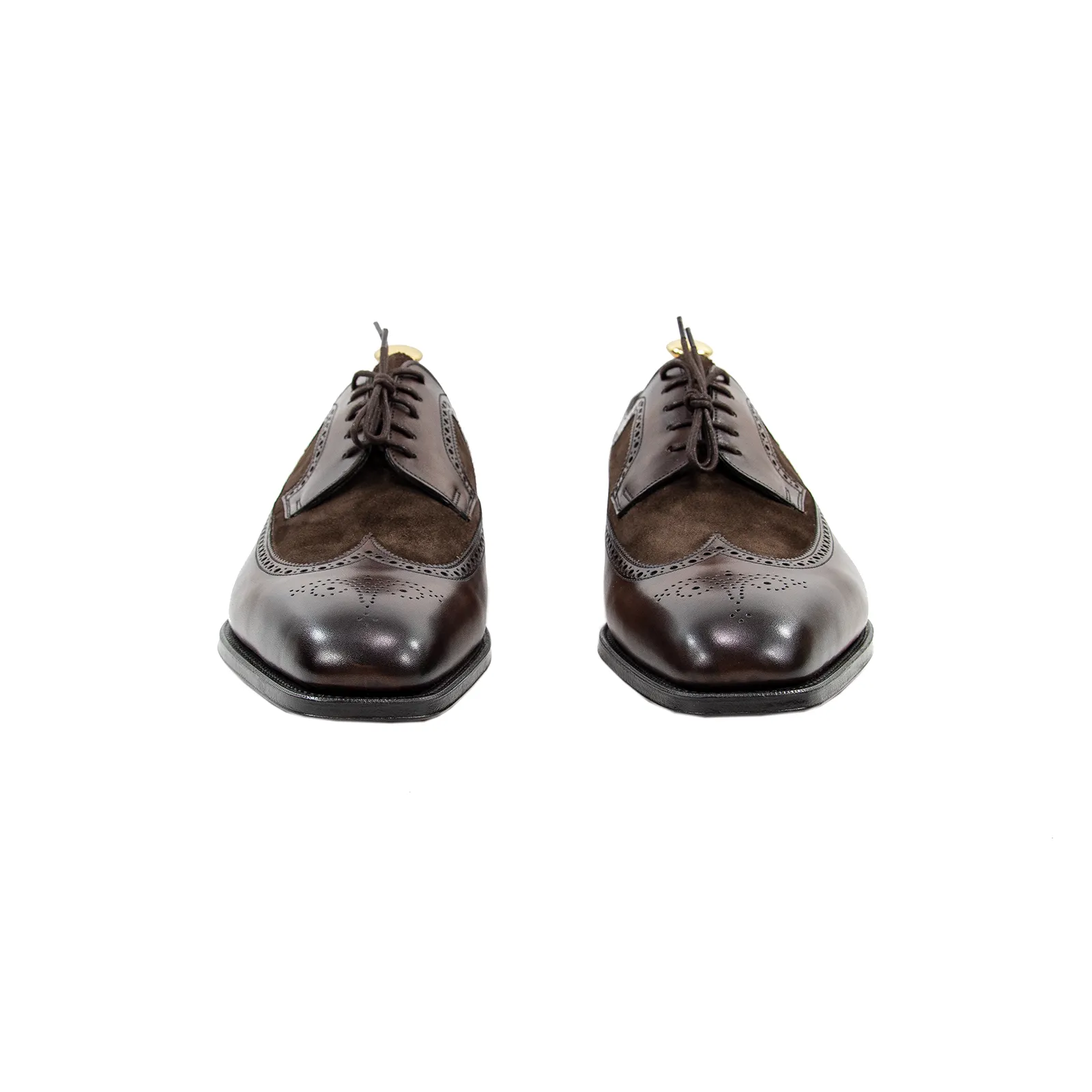 NIB $1605 Edward Green Harrogate E888 Dark Oak Mink Suede Wingtip Shoes 8US