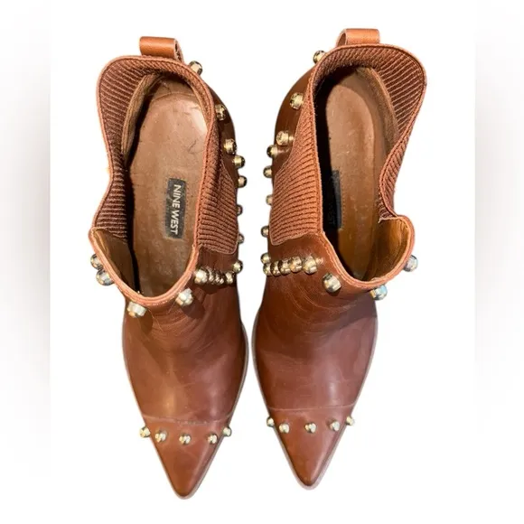 Nine West Zoneout Studded Ankle Booties Women’s Size 10 M