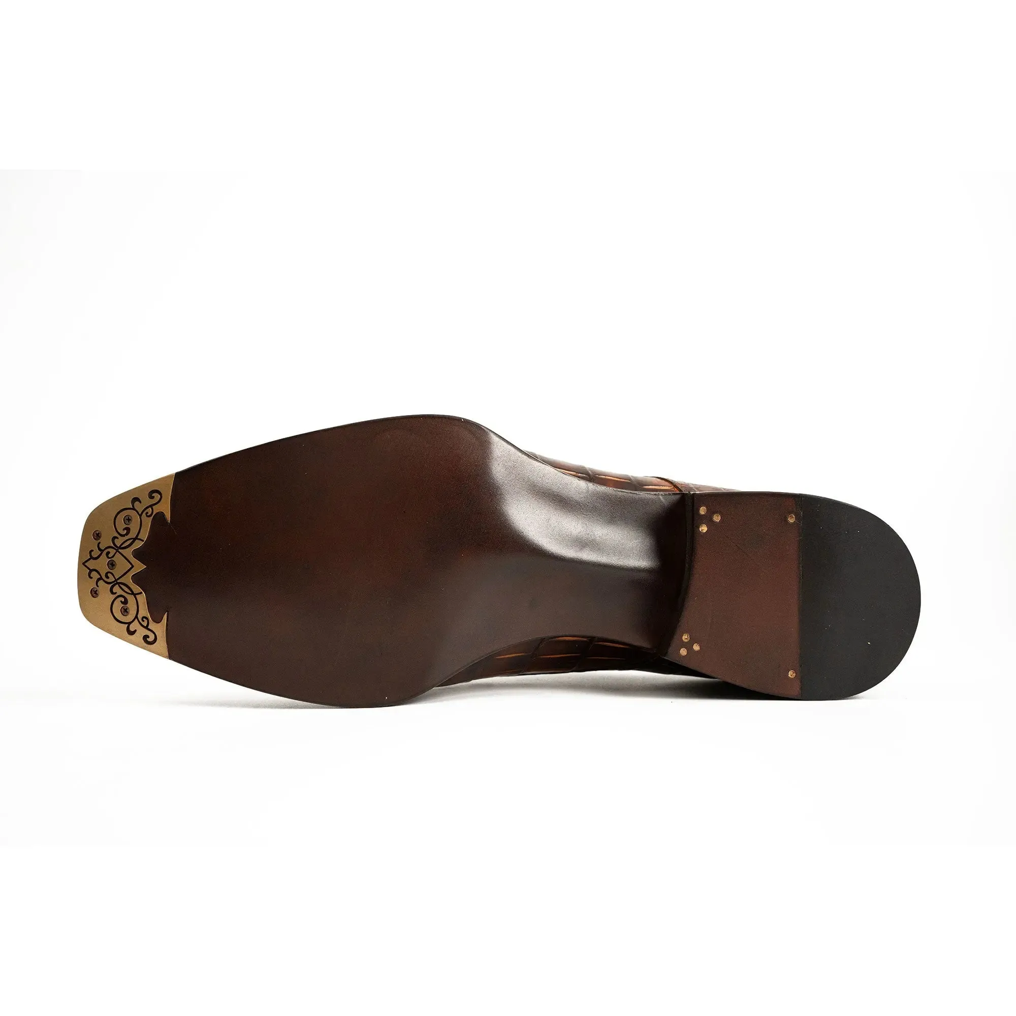Norwegian-Stitched Nile Crocodile Derby Shoes