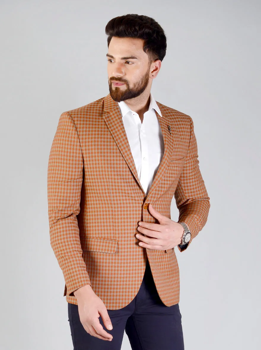 Orange & Grey  Blazer | JB Studio