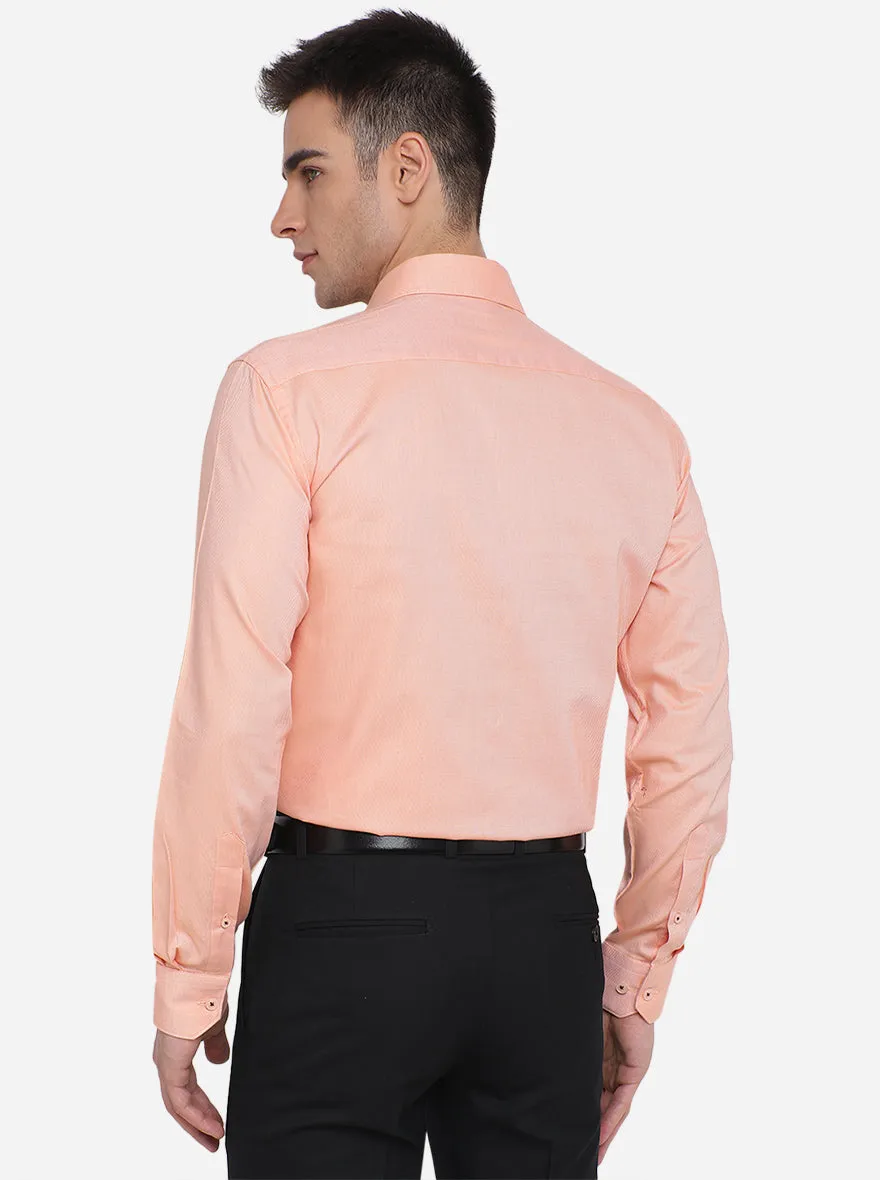 Orange Solid Regular Fit Formal Shirt | JadeBlue