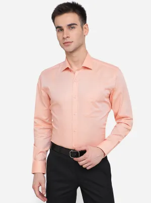 Orange Solid Regular Fit Formal Shirt | JadeBlue