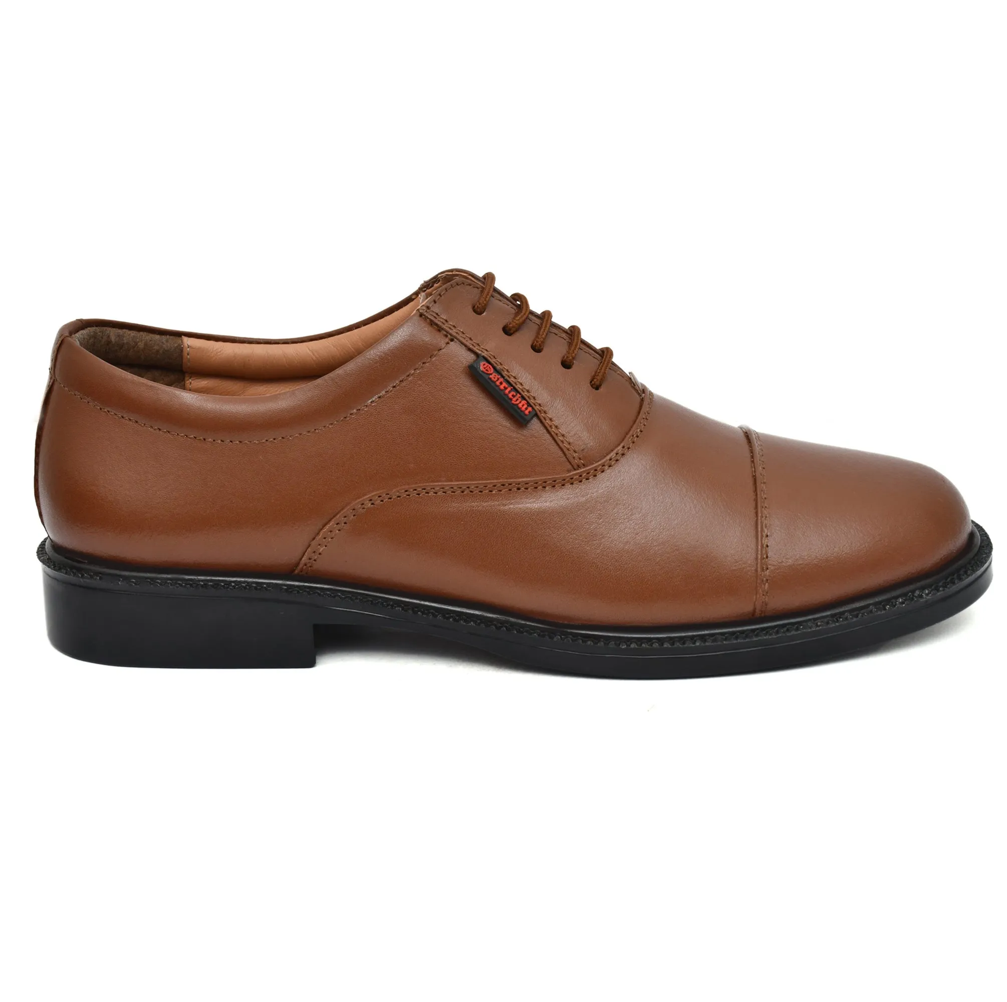 OstrichFit HANDCRAFTED OXFORD TAN PLAIN FORMAL LACEUP DERBY SHOES WITH CAP TOE FOR MEN OF-PS101TAN Article no.: 01