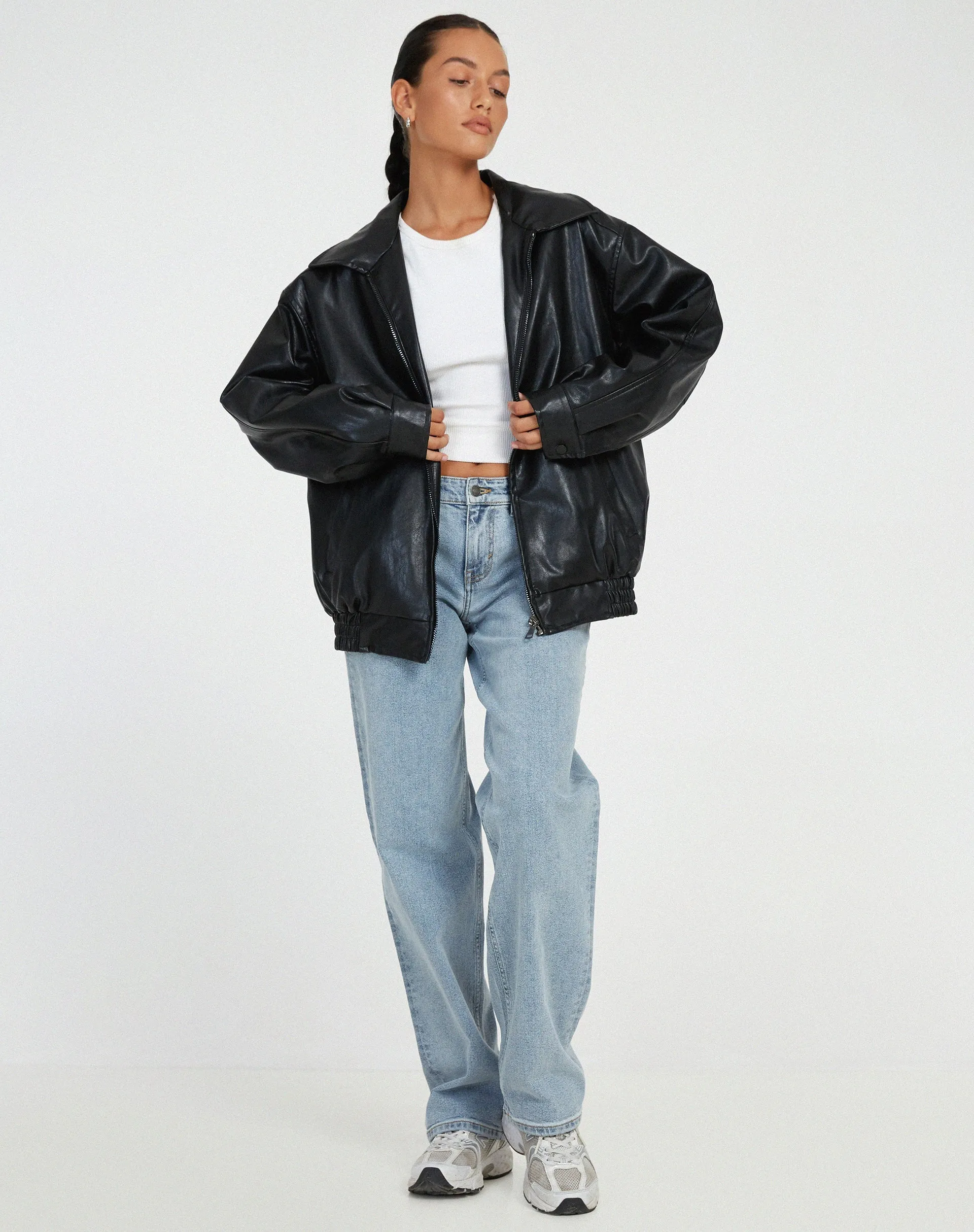Oversized Leather Jacket | Effortless & Edgy | Classic Street Style