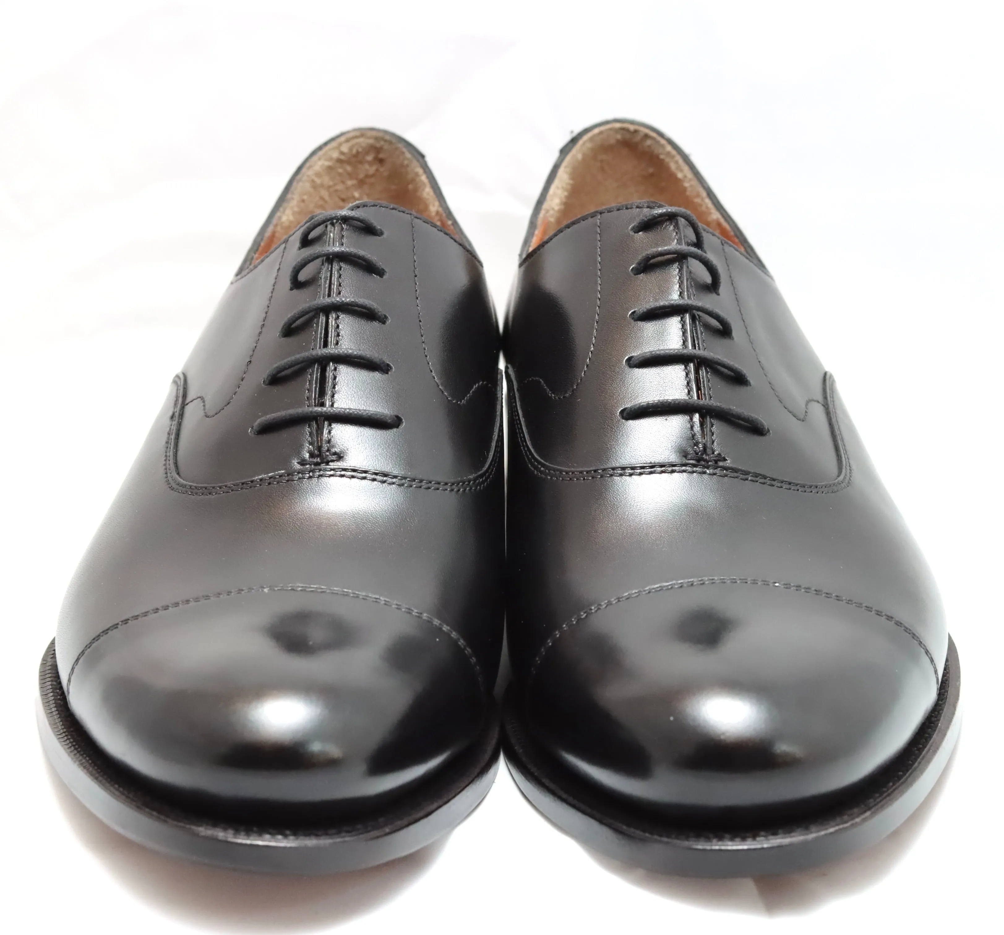Oxford toecap |  Black  | Calf | wide fit | almond toe
