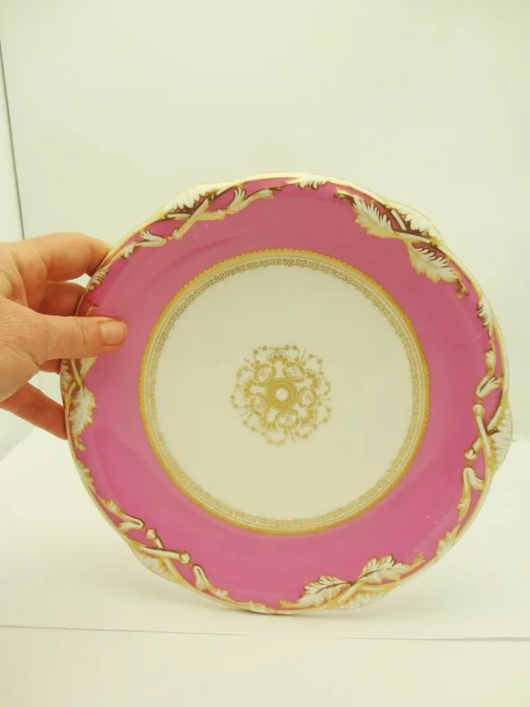 Pair of Antique Pink English Derby Plates