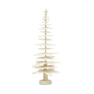 Paper Tree w/ Glitter, Antique Finish, Cream Color