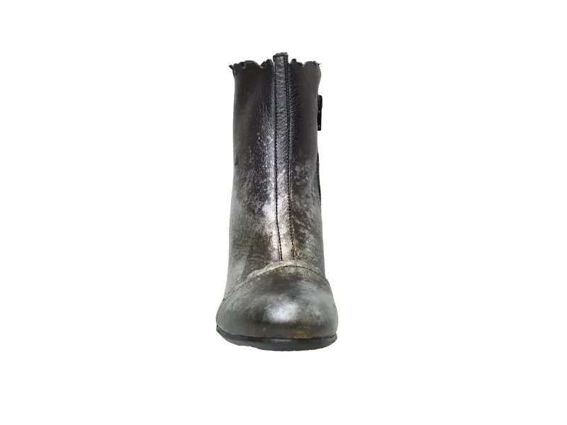 Papucei Ladies Silver Distressed Leather Ankle Boots