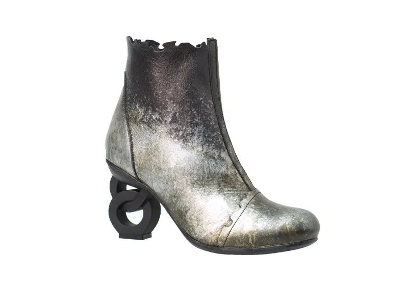Papucei Ladies Silver Distressed Leather Ankle Boots