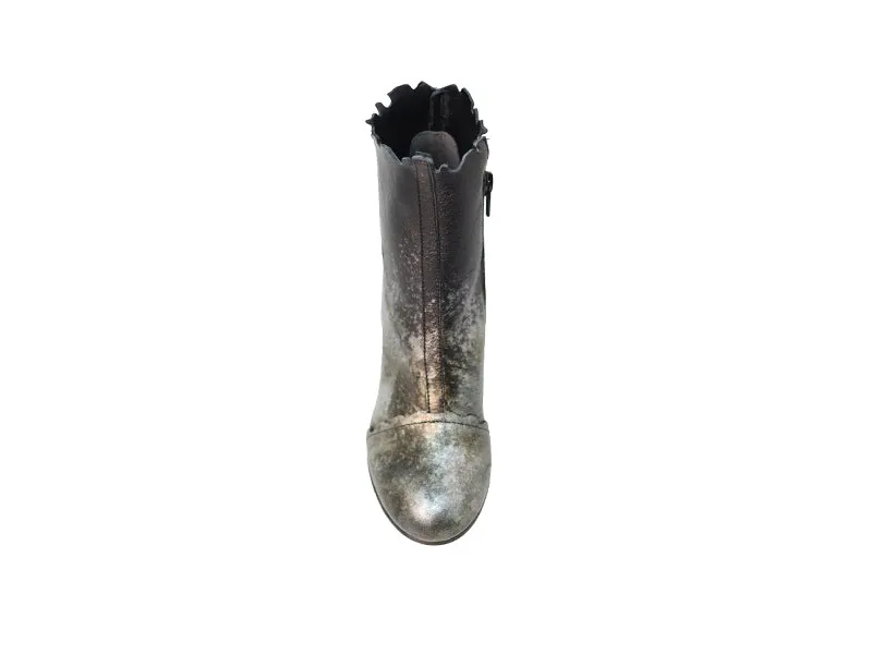 Papucei Ladies Silver Distressed Leather Ankle Boots