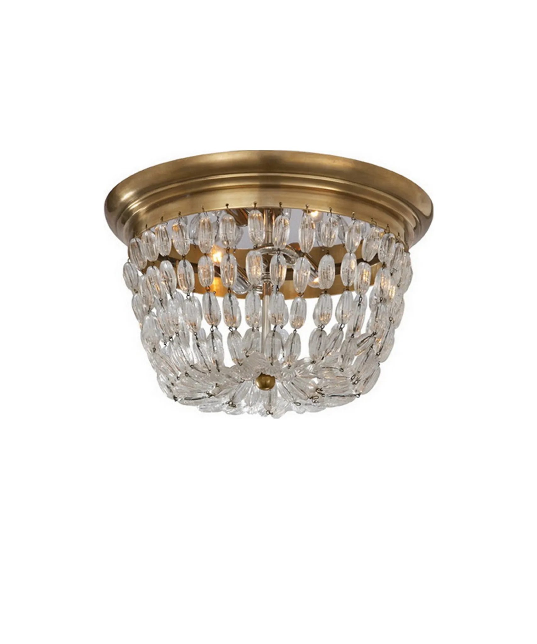 Paris Flea Market Medium Flush Mount Ceiling Light, Antique Brass