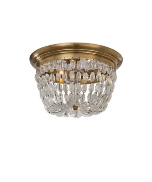 Paris Flea Market Medium Flush Mount Ceiling Light, Antique Brass