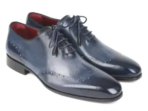 Paul Parkman Men's Burnished Wingtip Oxfords in Navy