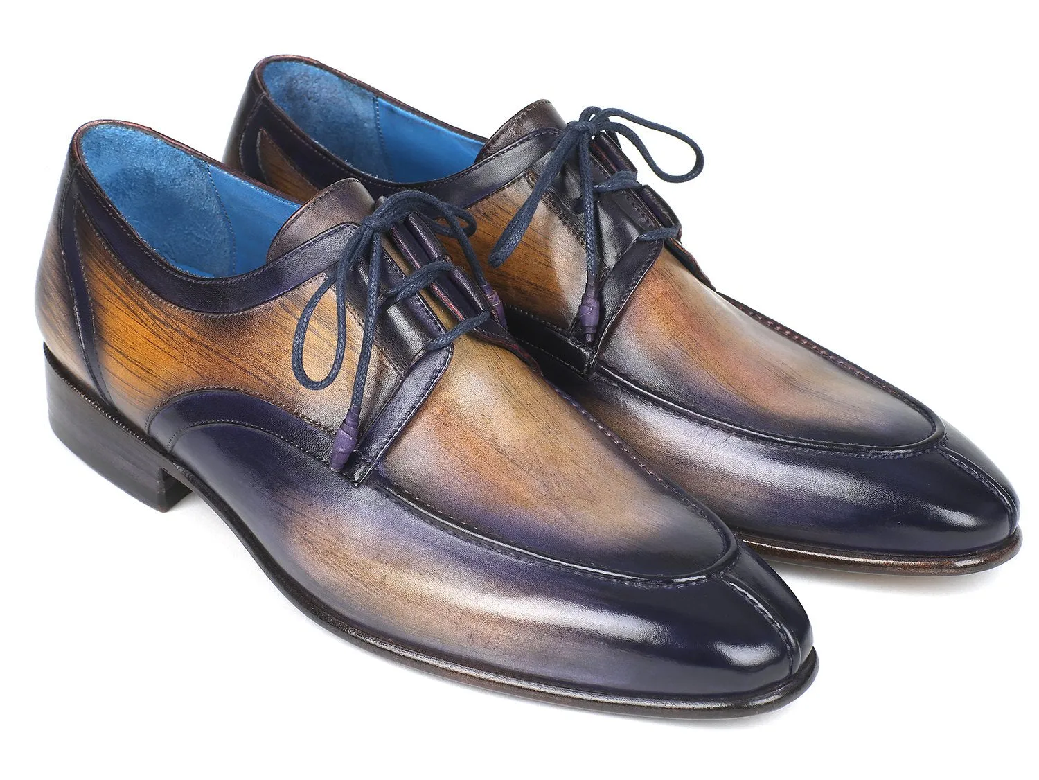 Paul Parkman Men's Ghillie Lacing Dress Shoes in Camel & Purple