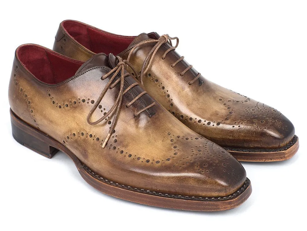 Paul Parkman Men's Goodyear Welted Wingtip Oxfords in Antique Olive