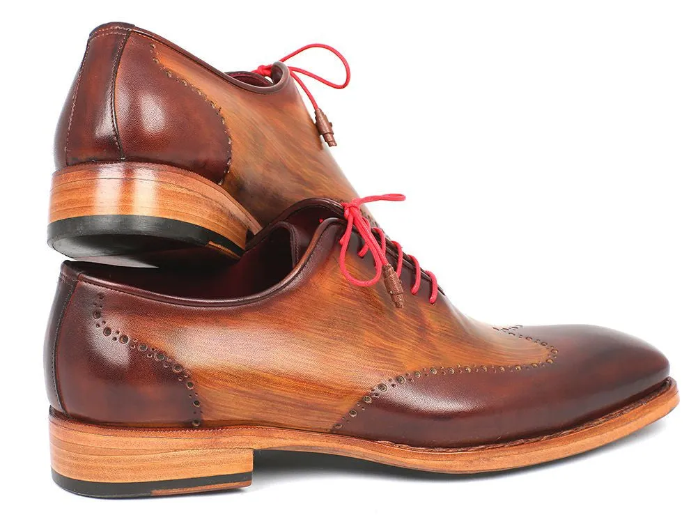 Paul Parkman Men's Goodyear Welted Wingtip Oxfords in Brown & Camel