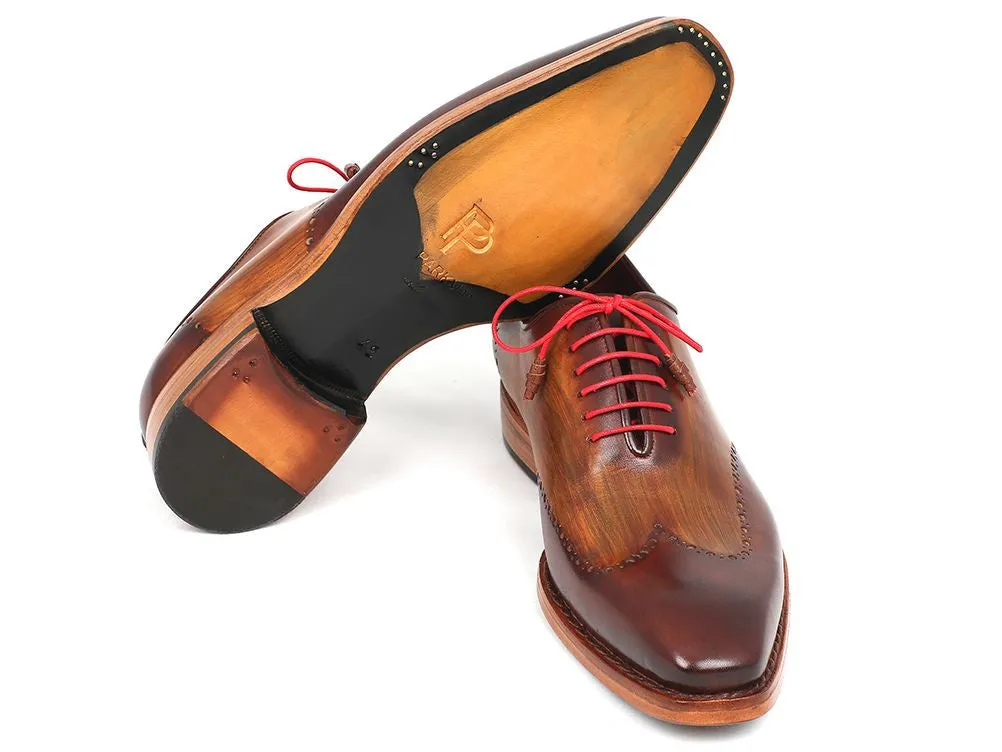 Paul Parkman Men's Goodyear Welted Wingtip Oxfords in Brown & Camel