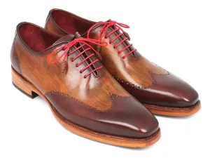 Paul Parkman Men's Goodyear Welted Wingtip Oxfords in Brown & Camel