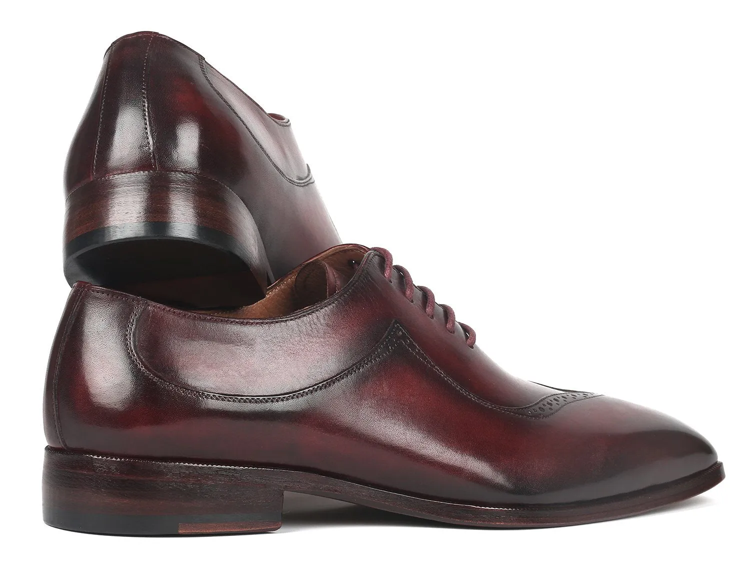 Paul Parkman Men's Hand-Painted Oxfords in Dark Bordeaux