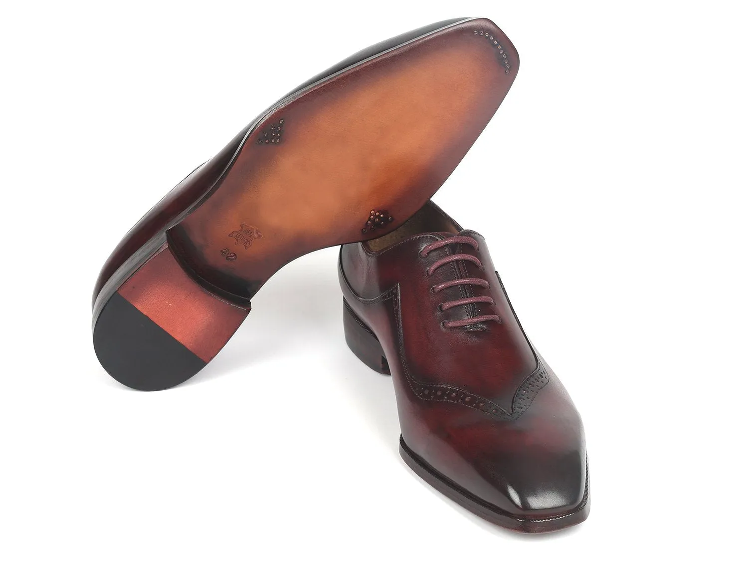 Paul Parkman Men's Hand-Painted Oxfords in Dark Bordeaux