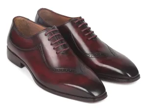 Paul Parkman Men's Hand-Painted Oxfords in Dark Bordeaux