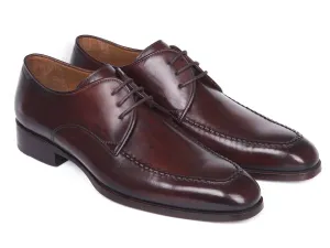 Paul Parkman Men's Leather Apron Derby Shoes in Brown & Bordeaux