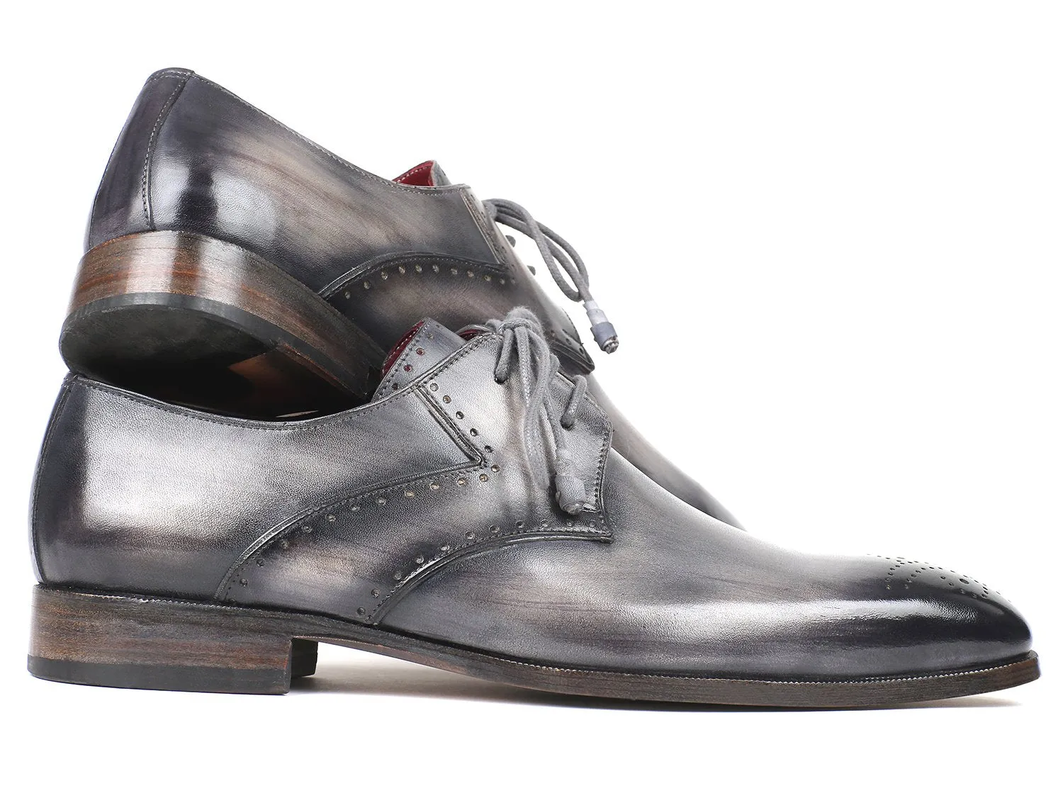 Paul Parkman Men's Medallion Toe Derby Shoes in Gray