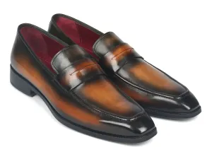 Paul Parkman Men's Penny Loafers in Olive Brown