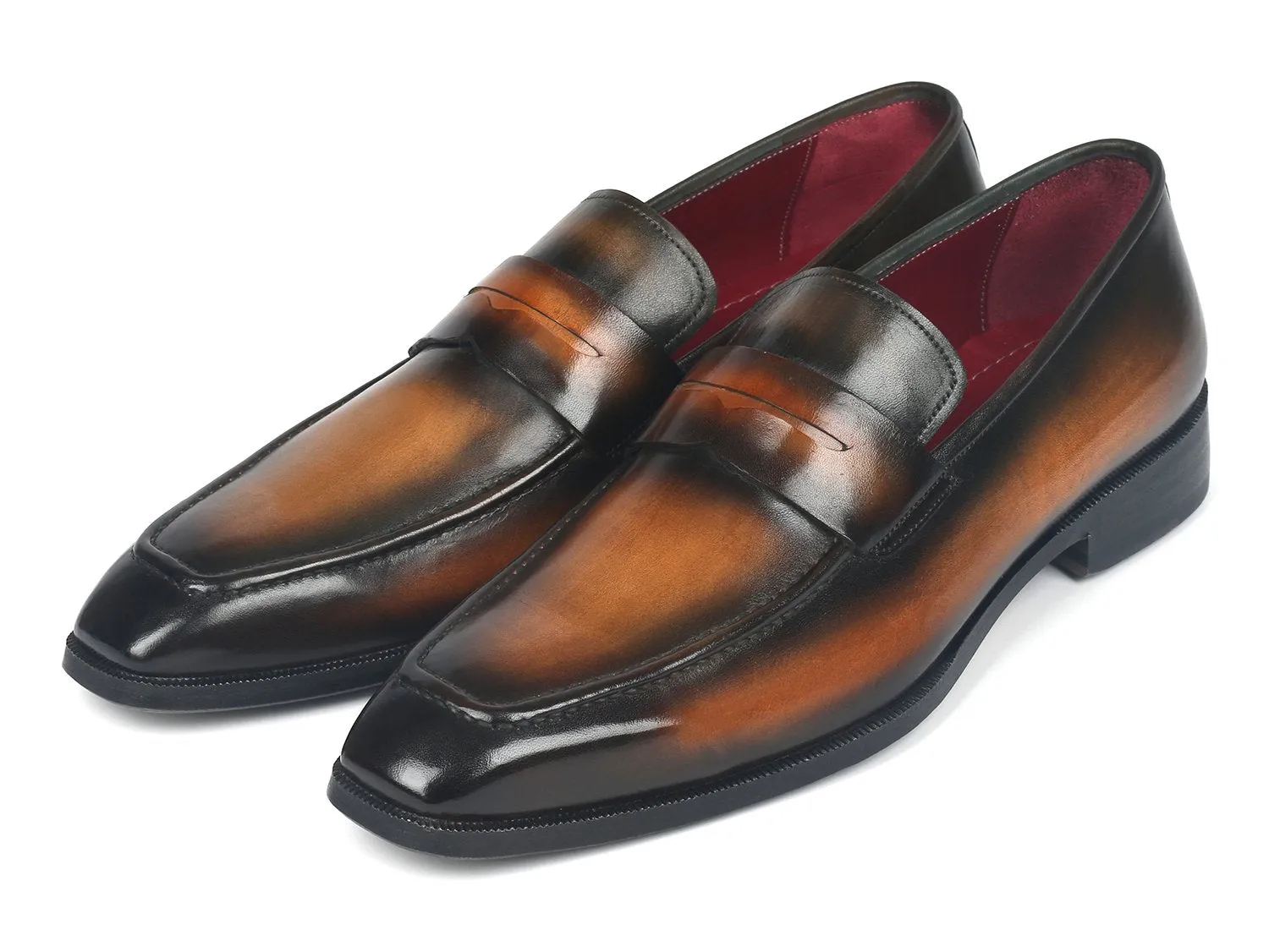 Paul Parkman Men's Penny Loafers in Olive Brown