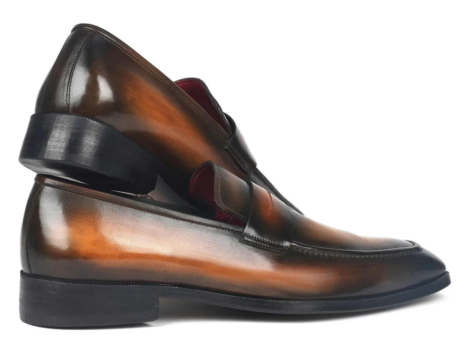 Paul Parkman Men's Penny Loafers in Olive Brown