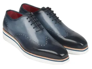 Paul Parkman Men's Smart Casual Wingtip Oxfords in Navy