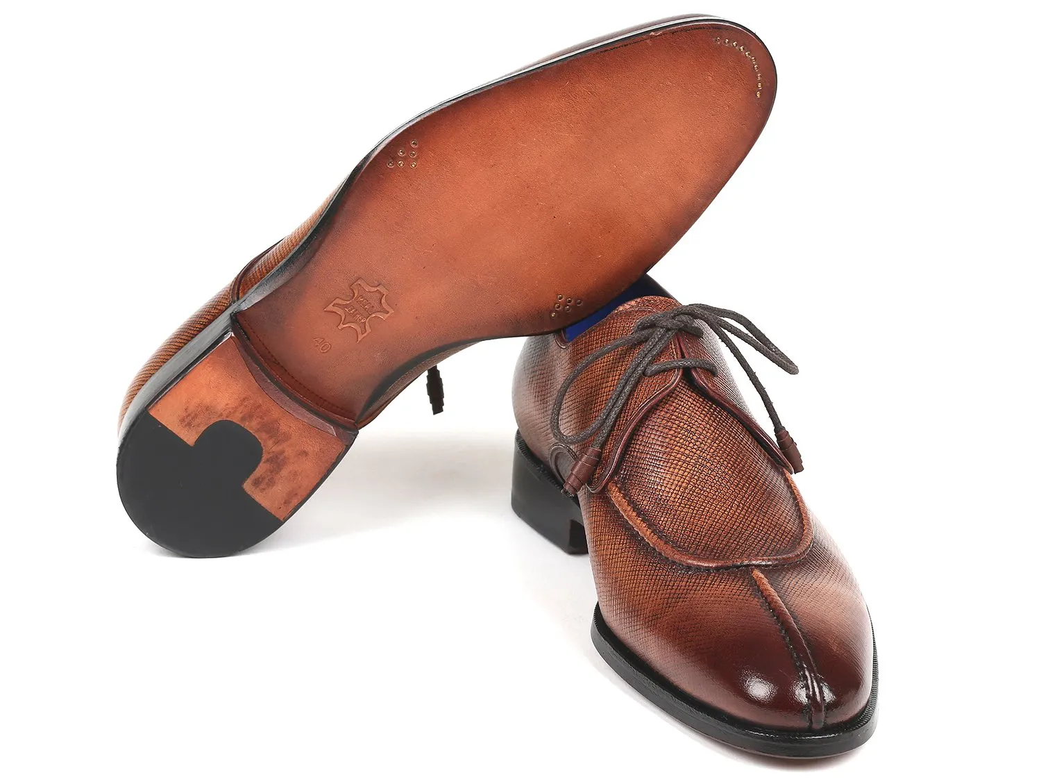 Paul Parkman Men's Split Toe Derby Shoes in Brown