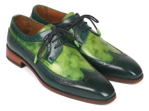 Paul Parkman Men's Wingtip Derby Shoes in Green Dual Tone